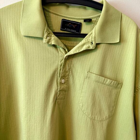 Greg Norman Mens XXL Green Polo Collared Short Sleeve Golf Leisure Vacation - Picture 2 of 11